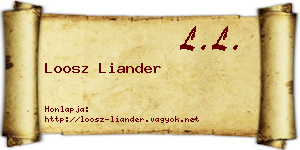 Loosz Liander névjegykártya